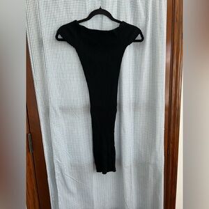 Ambiance Black Ribbed Women's Blouse